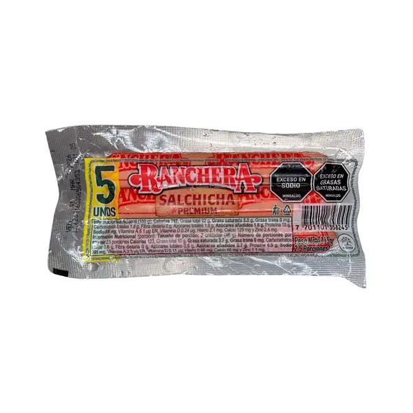 Salchicha Ranchera X 5 Unidades