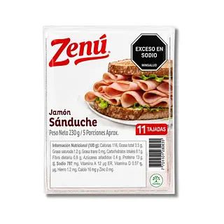 Jamón Zenú 5 Porciones 230g